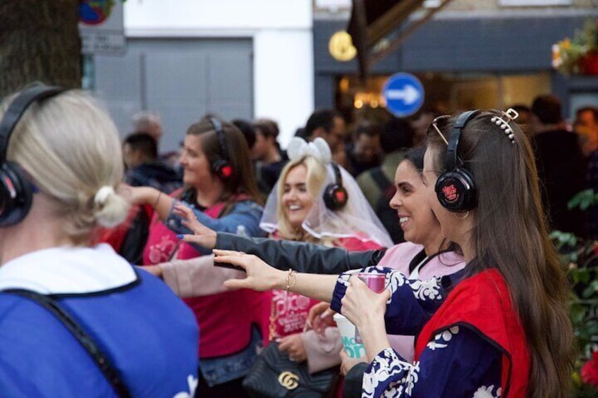 Bride to be having fun on her hen party