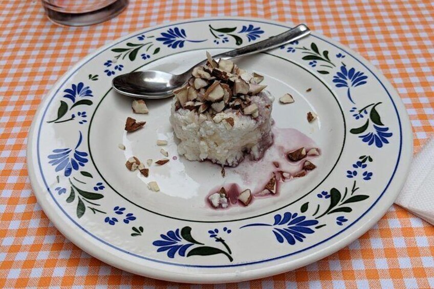 Flash Dessert for a pasta class in Cagliari