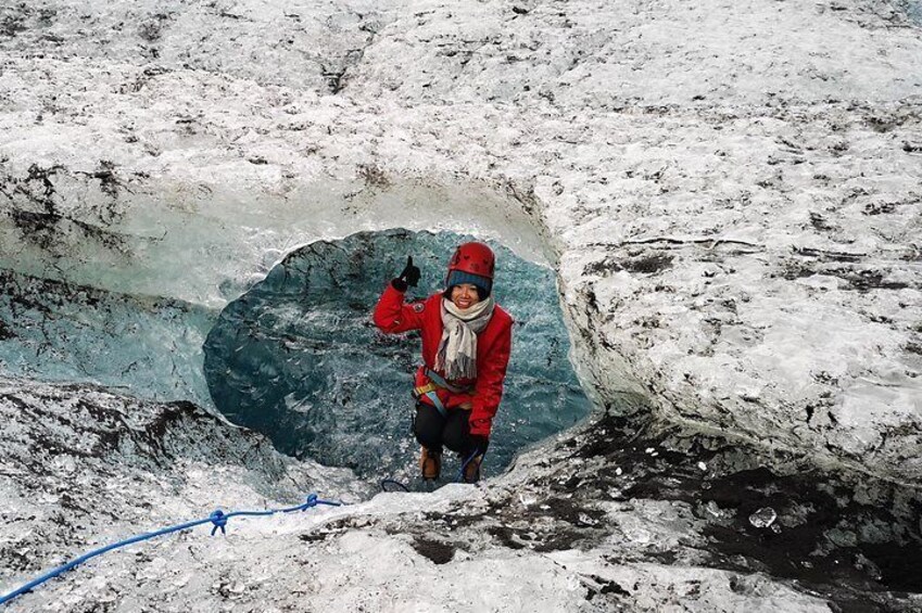 Crystal Blue Ice Cave Adventure