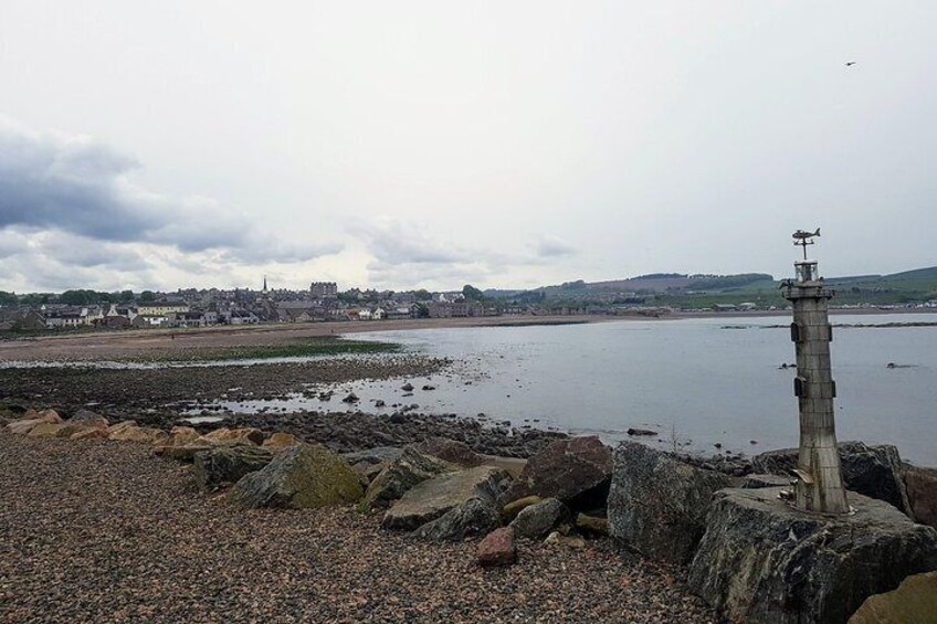 Lighthouse statue at Stonehaven beach