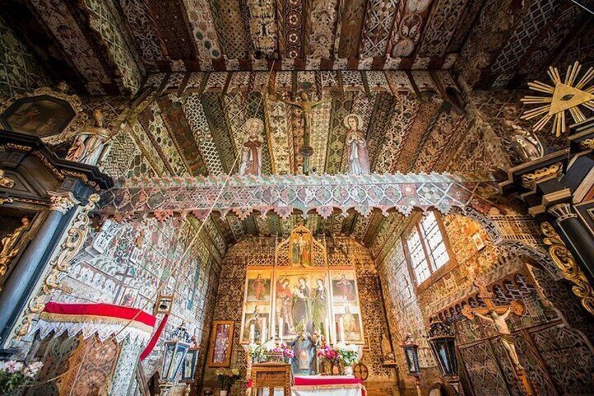Interior of St. Michael Archangel's Church in Dębno Podhalańskie