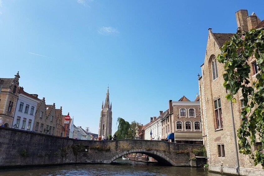 View over the river with the famous tower in the background