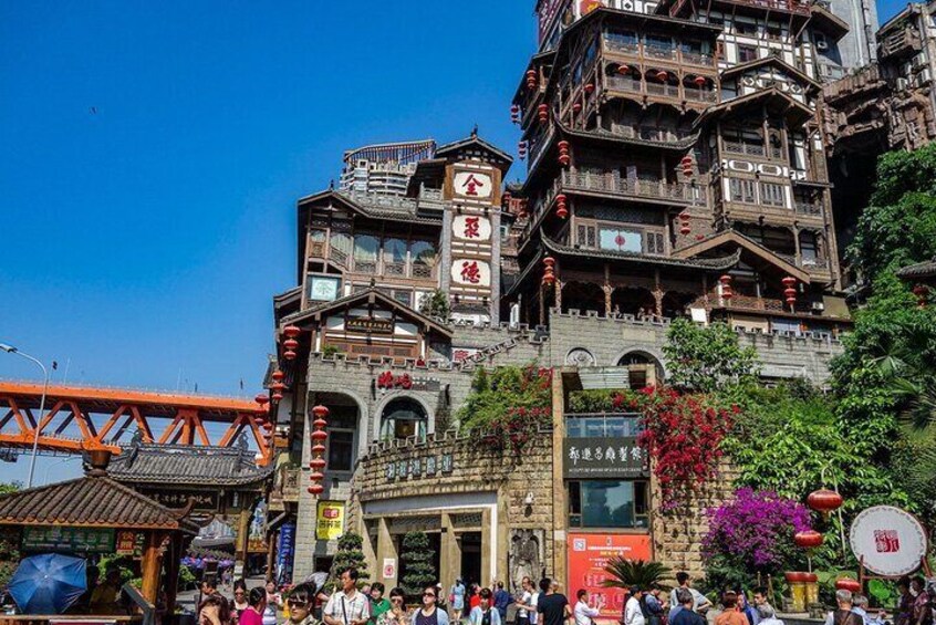A view of Hongya Cave at day time