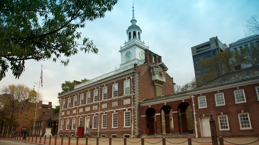 Exterior view of Christ Church with its Georgian architecture in Philadelphia.