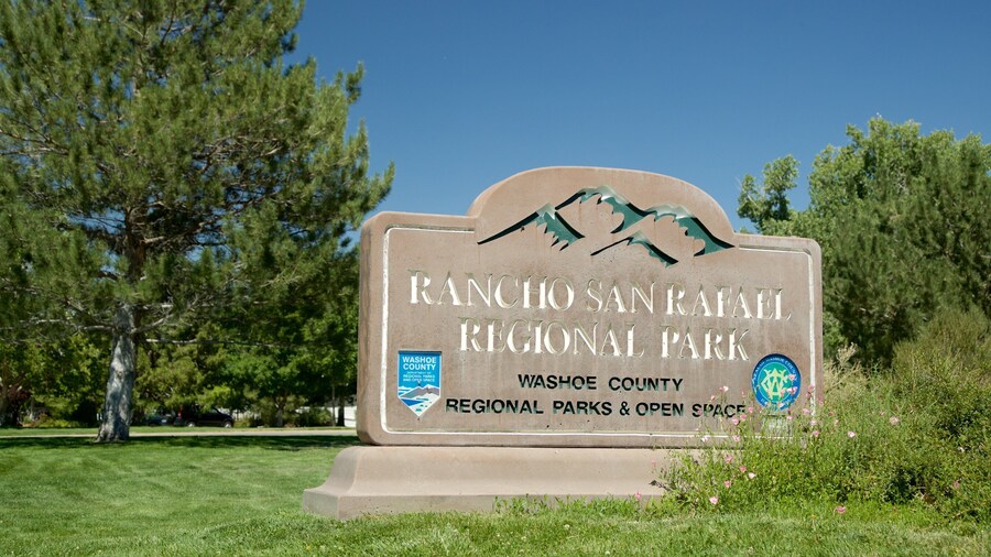 Entrance sign to Rancho San Rafael Regional Park in Reno, Nevada.