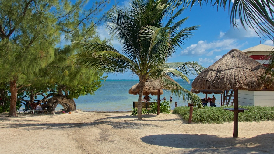Family-friendly Playa Las Perlas beach with calm waters in Cancun, Mexico.